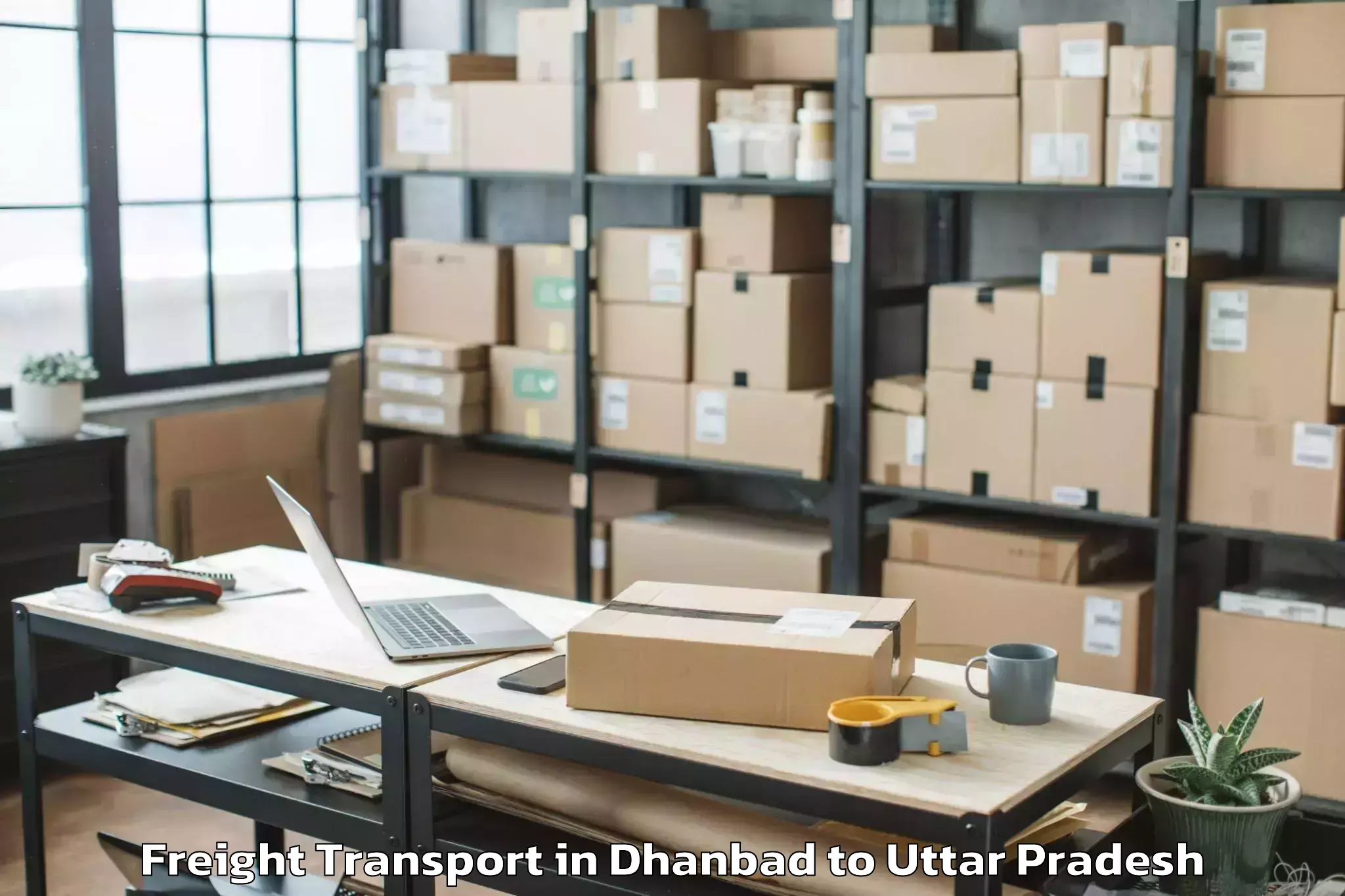 Get Dhanbad to Gunnaur Freight Transport